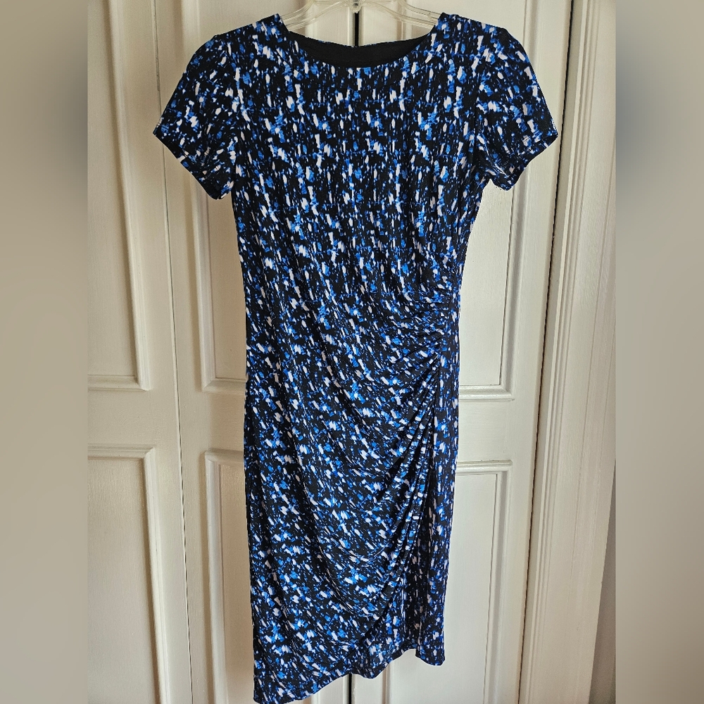 London Times 4P Short Sleeve Blue Black White Dress